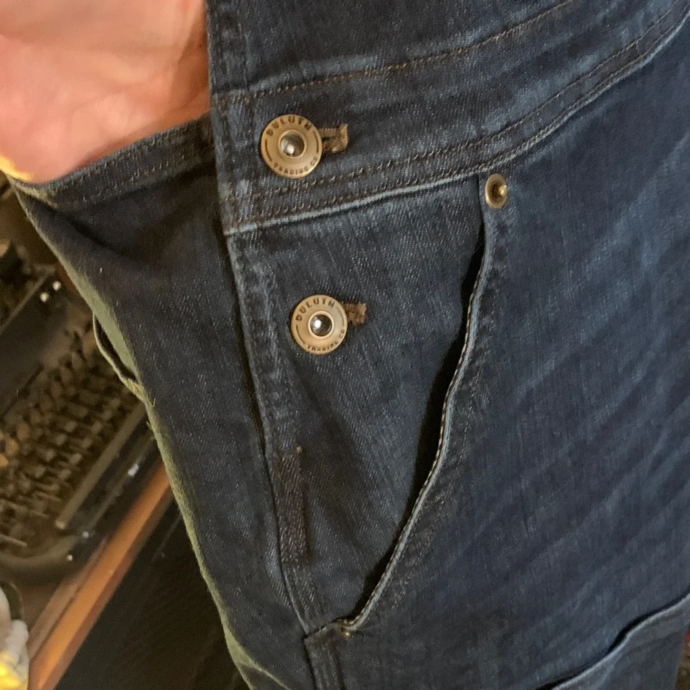 Duluth Trading Co Women's Double Flex Work  Blue Denim Overalls - Picture 10 of 16